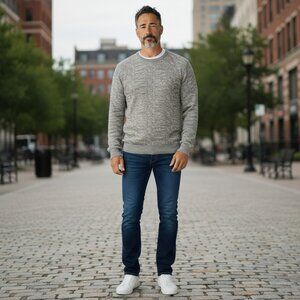 VTG Loafers Reed St James Mens Medium Beige Pullover Sweater Size M Made in USA